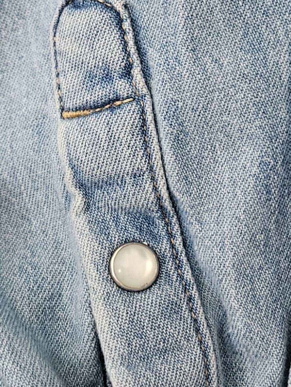 Levi light blue Denim Western Long Sleeve Shirt - Picture 6 of 10